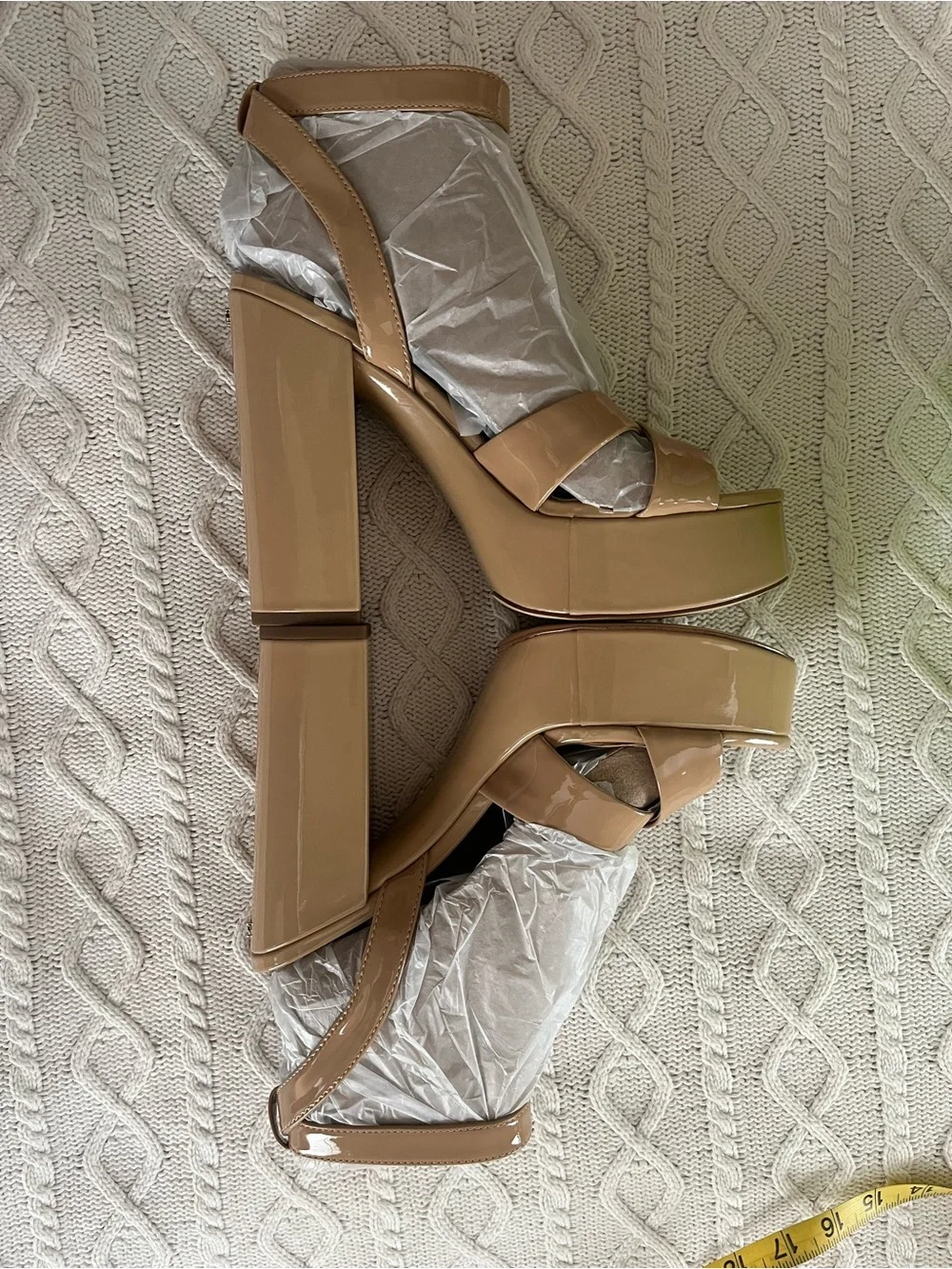 Sam Edelman Tan Platforms with Ankle Strap Women’s Size 9.5